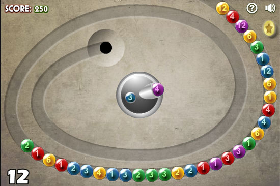 free math multiplication game similar to the marble stone games Zuma ...